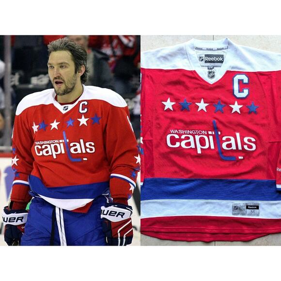 OVECHKIN #8 Washington Capitals 2015-17 Reebok Premier 3rd jersey M red Alt NHL - Picture 1 of 9